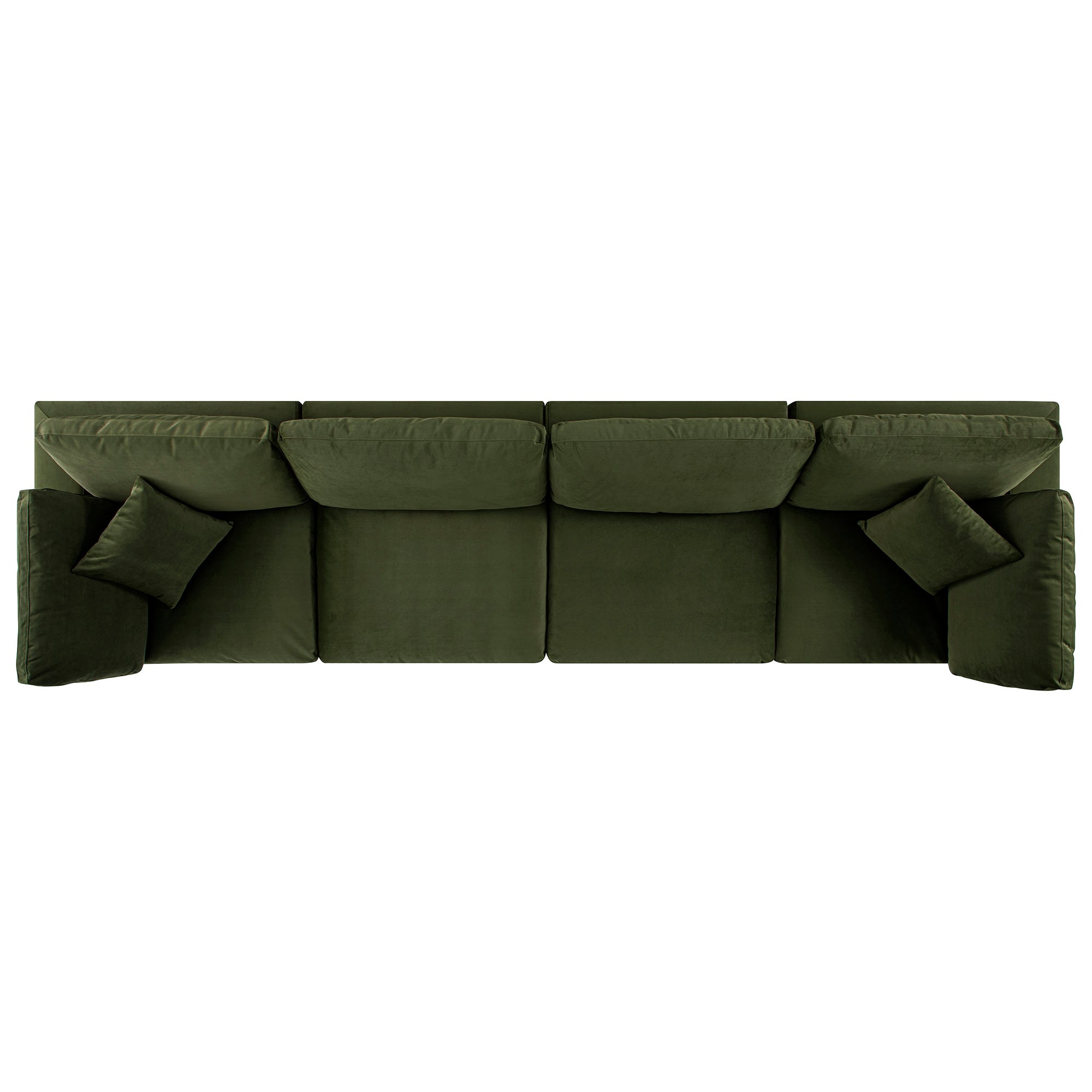 lutyens moss green velvet sectional sofa, 4 piece lutyens moss green velvet sectional sofa, 4 piece
