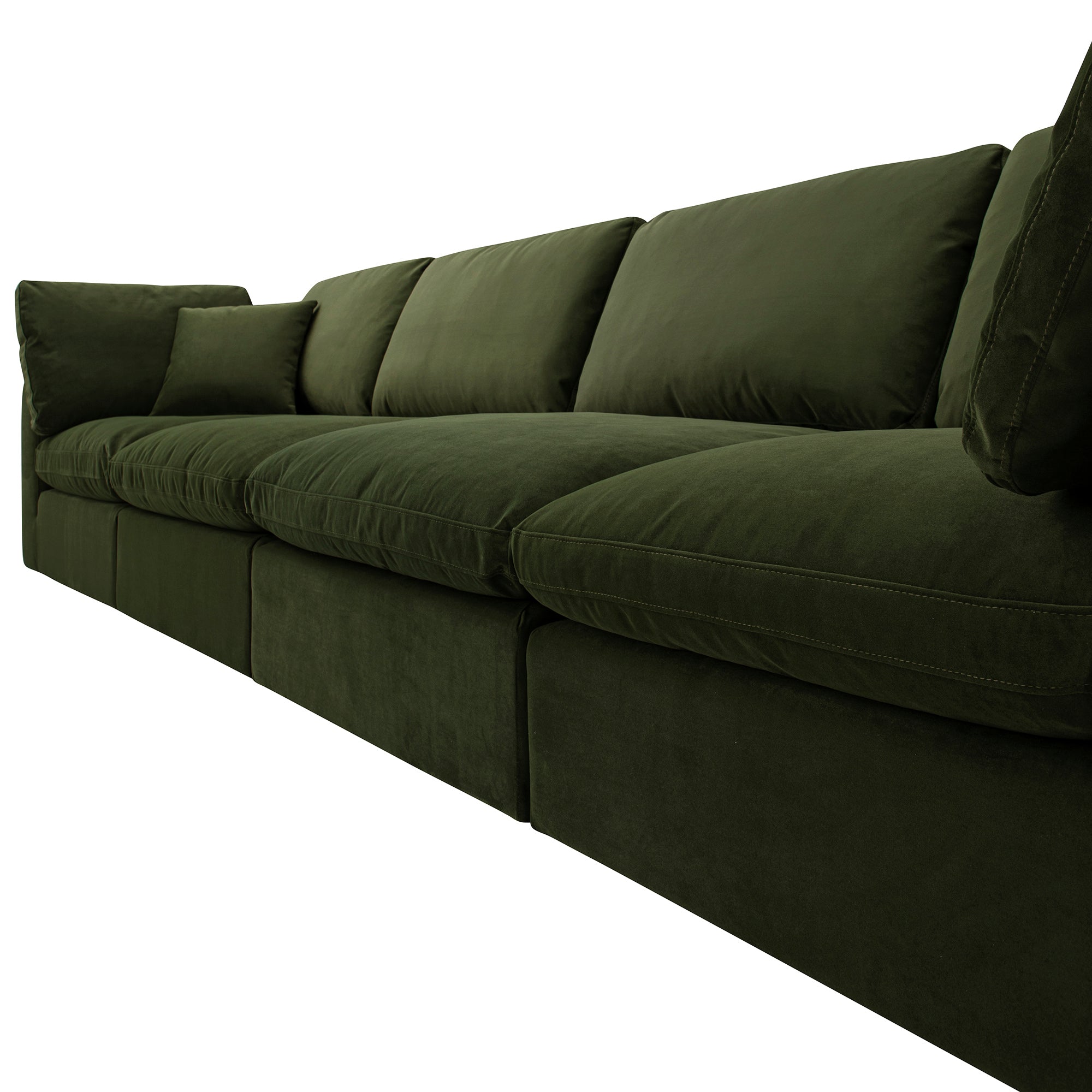 lutyens moss green velvet sectional sofa, 4 piece lutyens moss green velvet sectional sofa, 4 piece