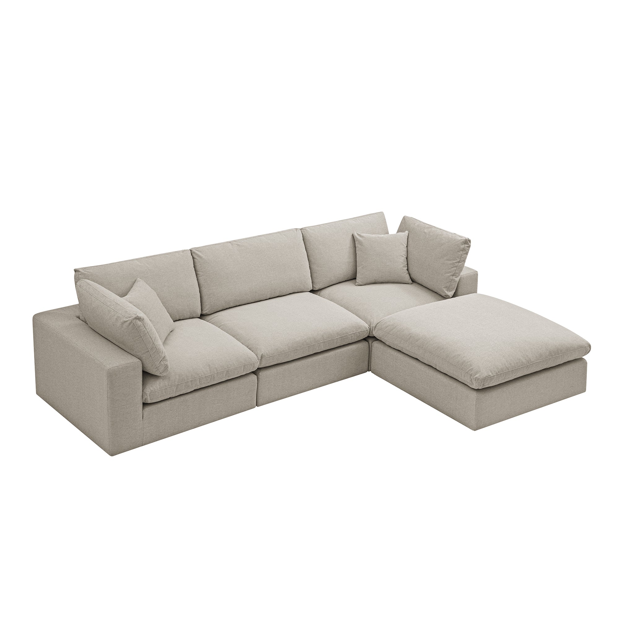 lutyens oatmeal weave fabric sectional sofa, 3 piece chaise lutyens oatmeal weave fabric sectional sofa, 3 piece chaise