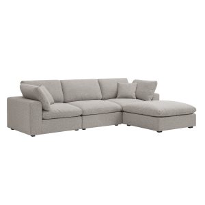 lutyens taupe boucle sectional sofa, 3 piece chaise