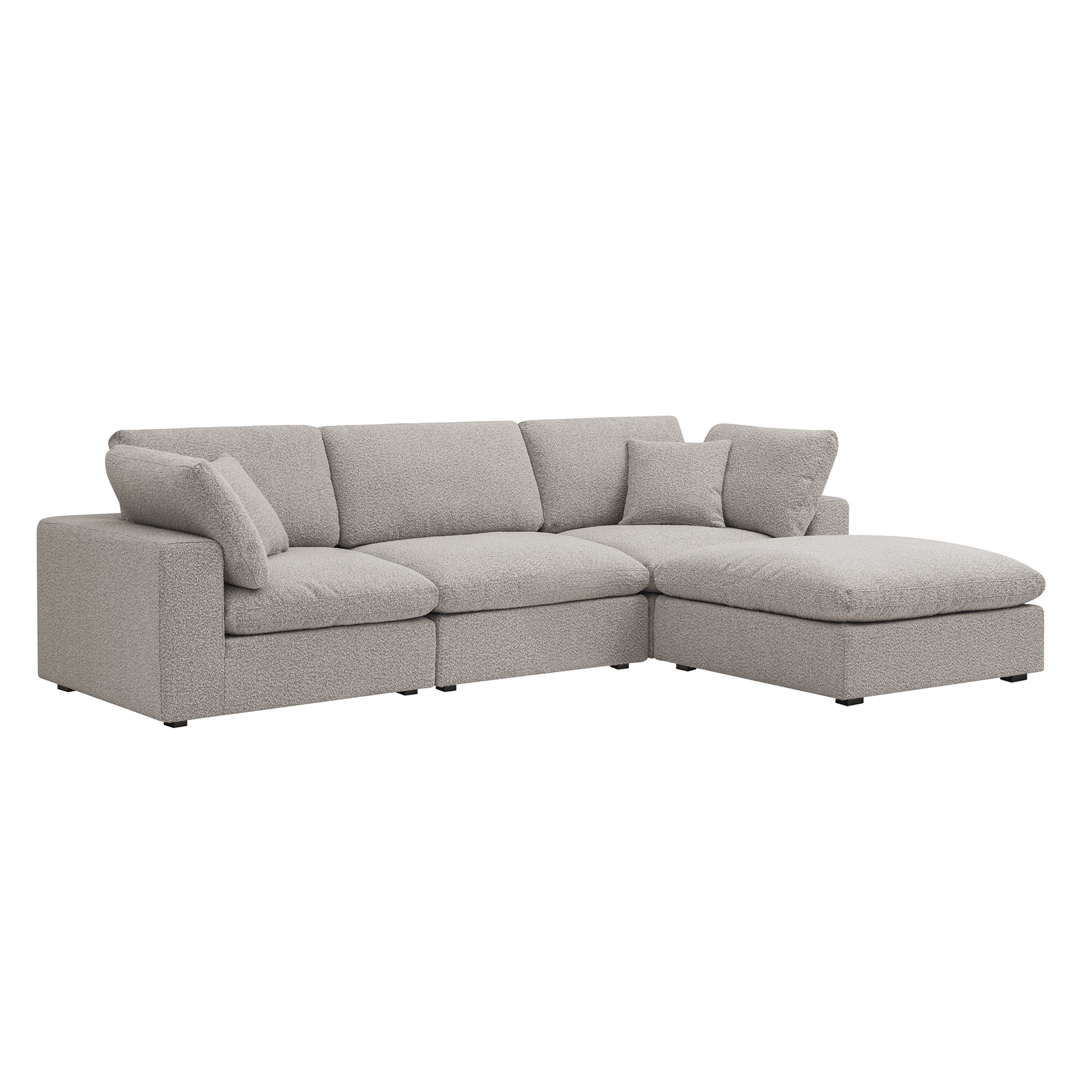 lutyens taupe boucle sectional sofa, 3 piece chaise lutyens taupe boucle sectional sofa, 3 piece chaise