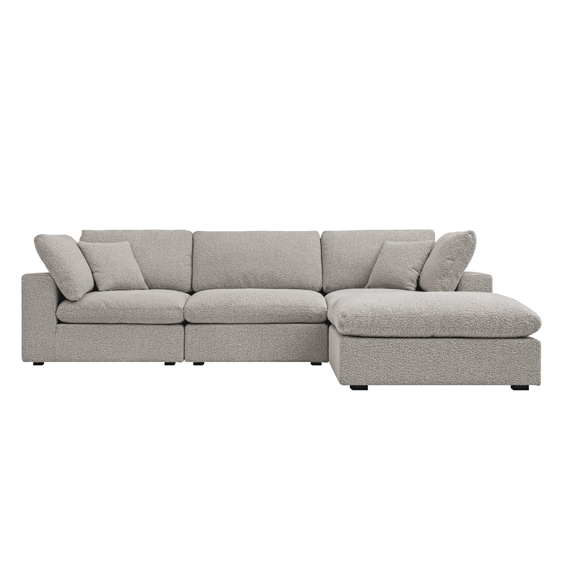 lutyens taupe boucle sectional sofa, 3 piece chaise lutyens taupe boucle sectional sofa, 3 piece chaise