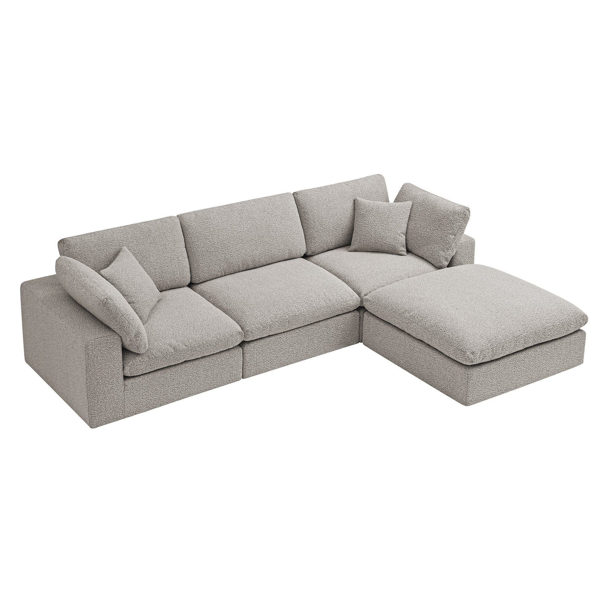 lutyens taupe boucle sectional sofa, 3 piece chaise lutyens taupe boucle sectional sofa, 3 piece chaise