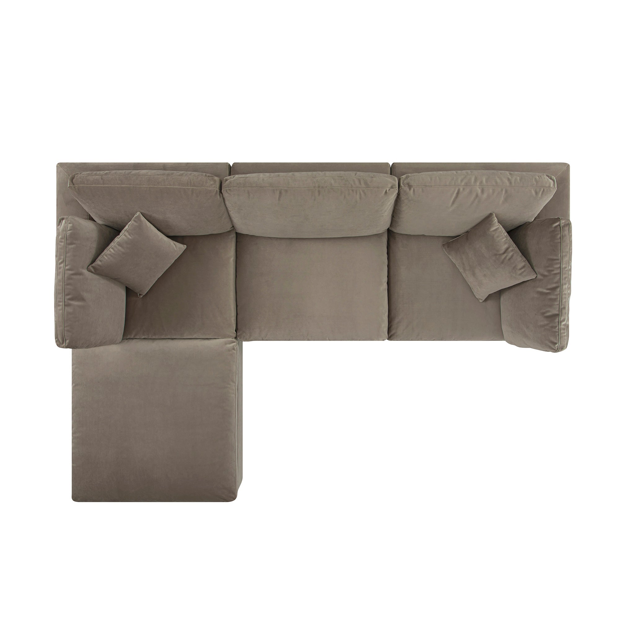 lutyens taupe velvet sectional sofa, 3 piece chaise lutyens taupe velvet sectional sofa, 3 piece chaise
