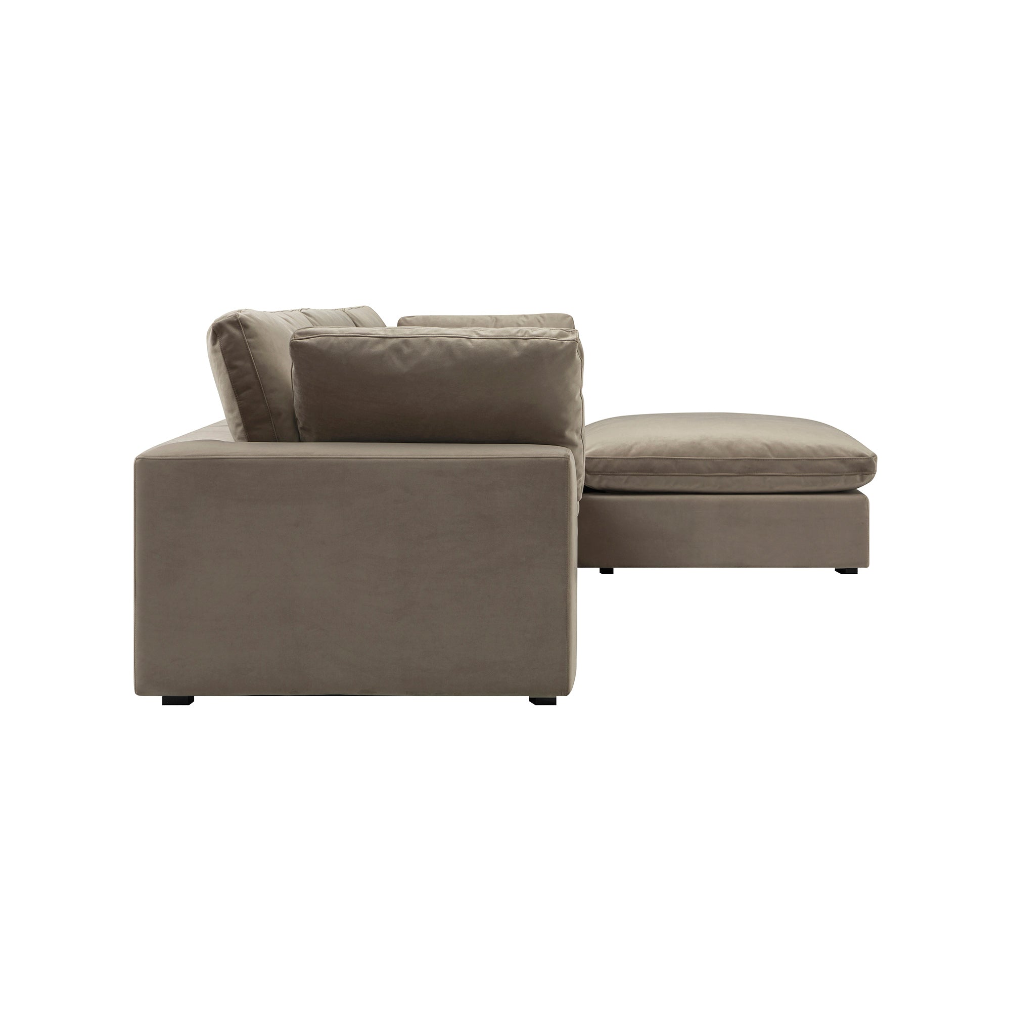 lutyens taupe velvet sectional sofa, 3 piece chaise lutyens taupe velvet sectional sofa, 3 piece chaise