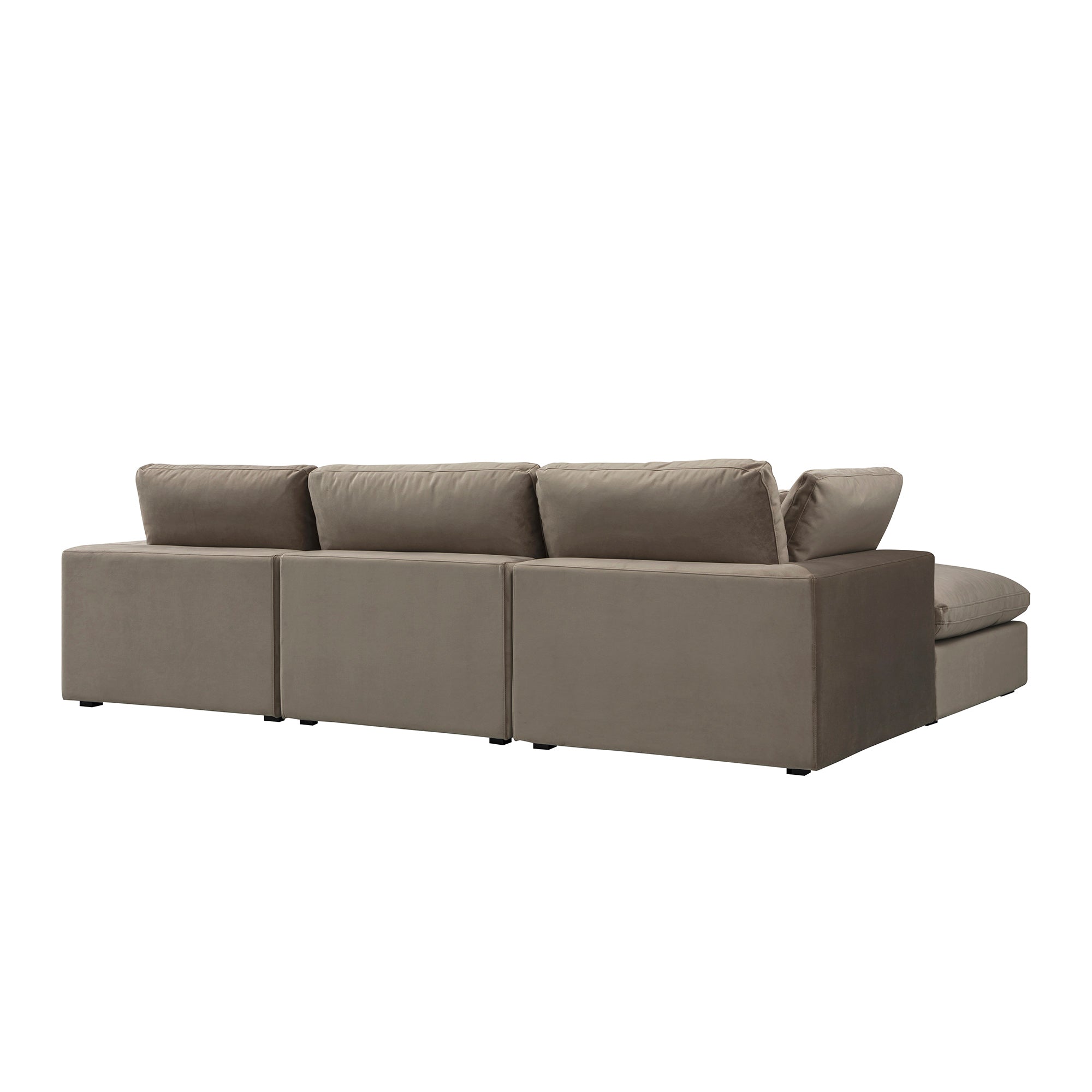 lutyens taupe velvet sectional sofa, 3 piece chaise lutyens taupe velvet sectional sofa, 3 piece chaise