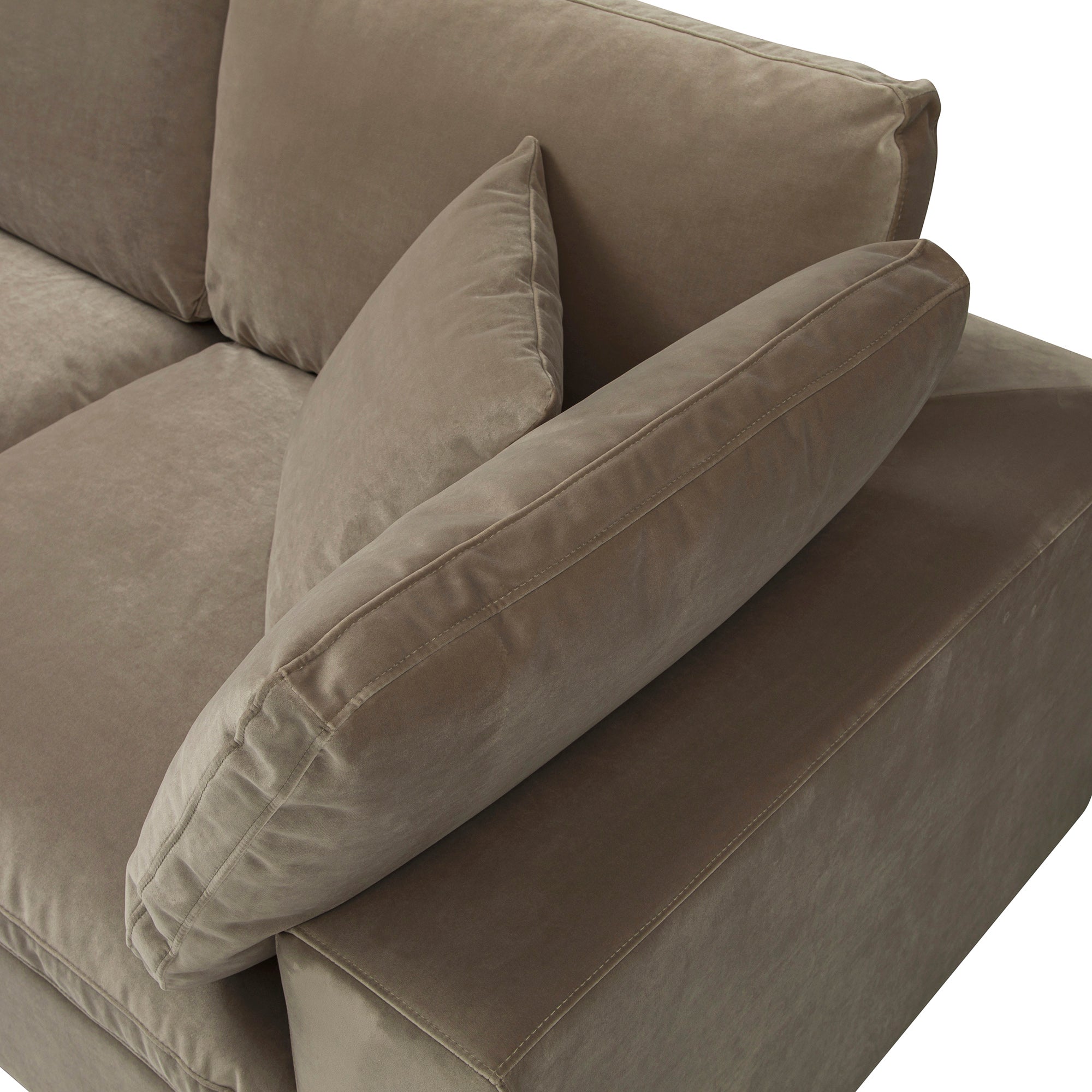 lutyens taupe velvet sectional sofa, 3 piece chaise lutyens taupe velvet sectional sofa, 3 piece chaise