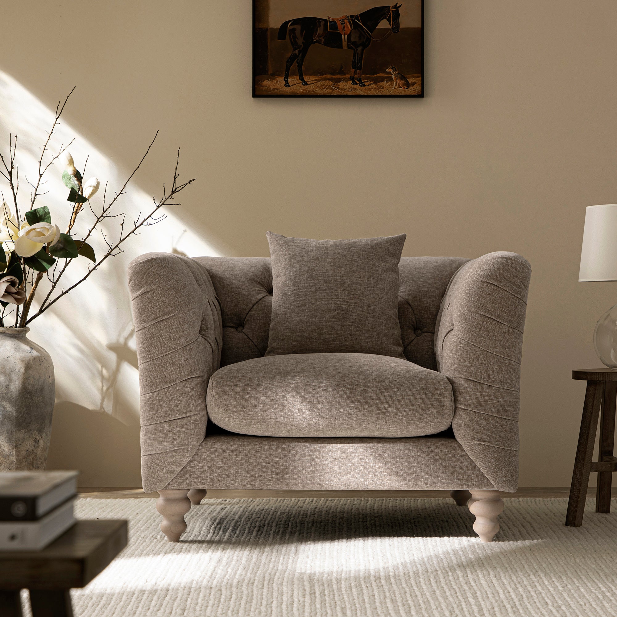 ashby chesterfield armchair, taupe chenille ashby chesterfield armchair, taupe chenille
