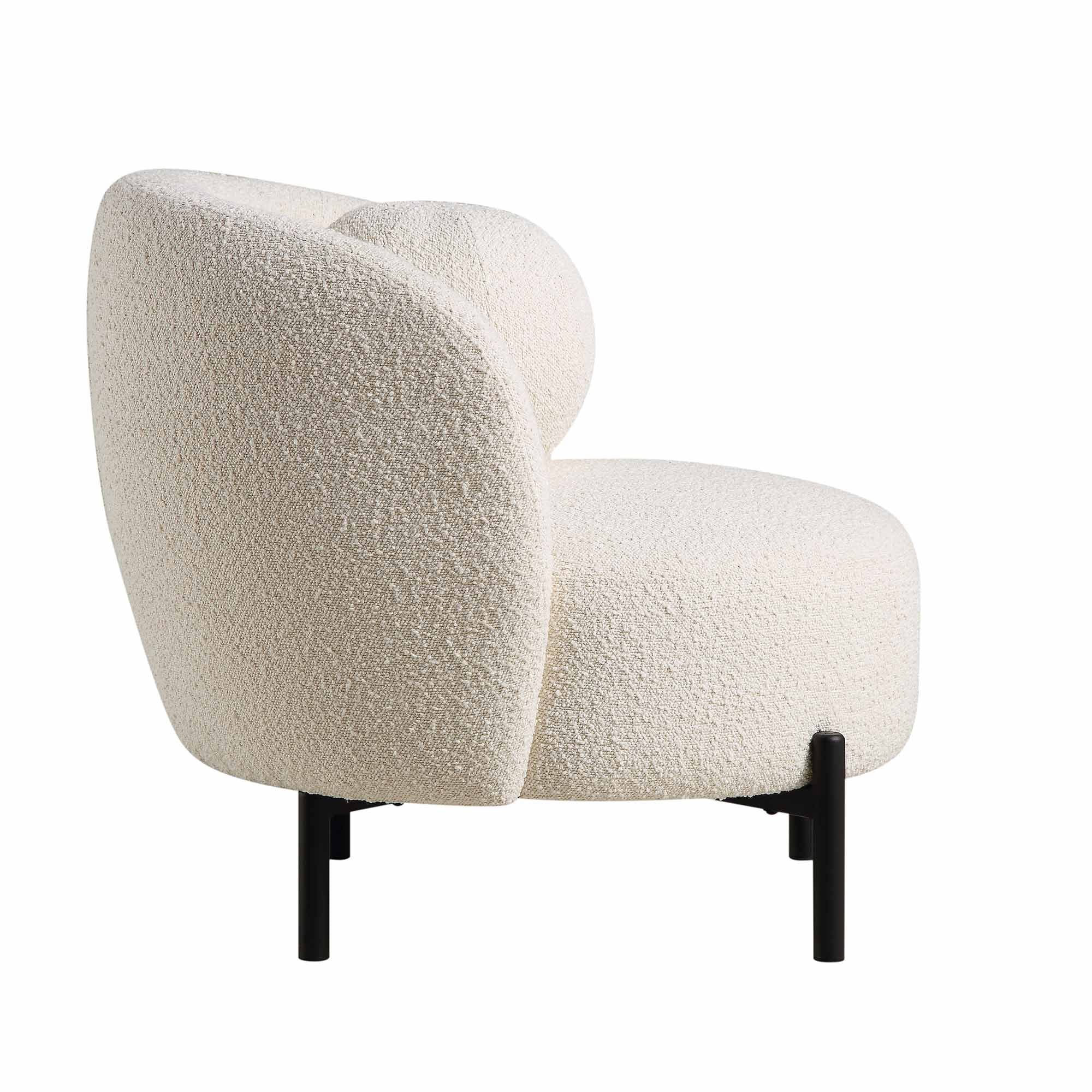 amboise armchair with ball cushion, ecru boucle amboise armchair with ball cushion, ecru boucle
