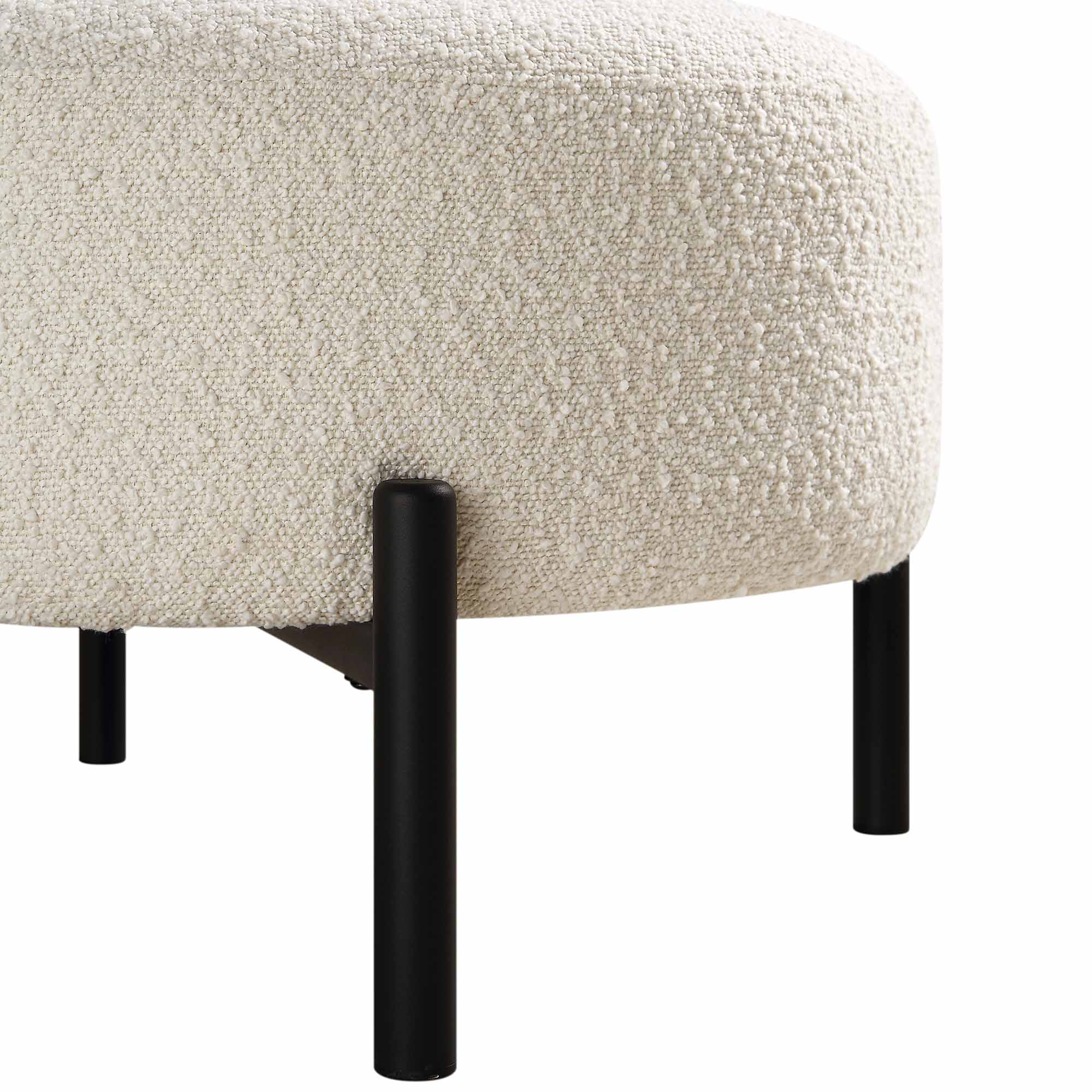 amboise armchair with ball cushion, ecru boucle amboise armchair with ball cushion, ecru boucle