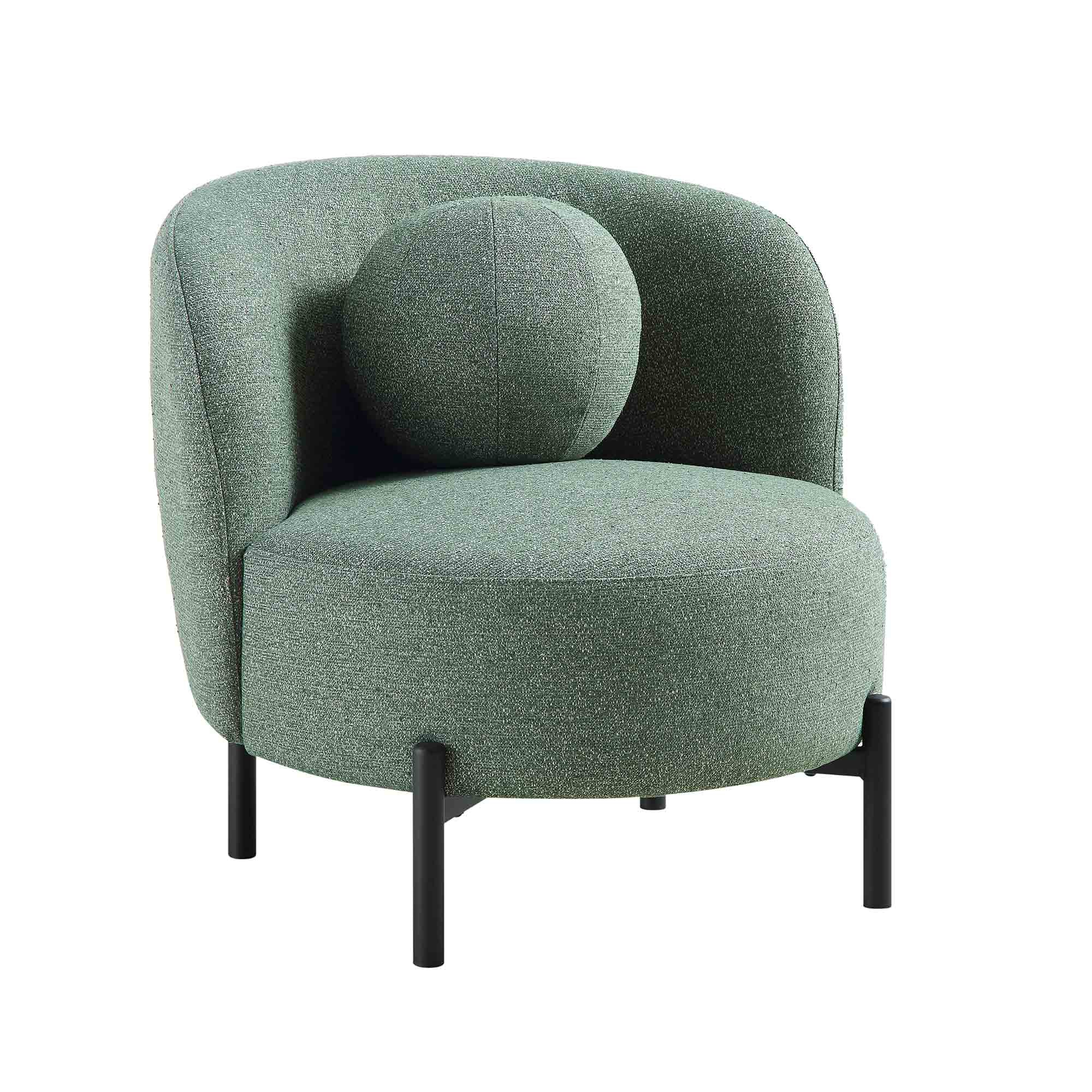 amboise armchair with ball cushion, spruce green textured fabric amboise armchair with ball cushion, spruce green textured fabric