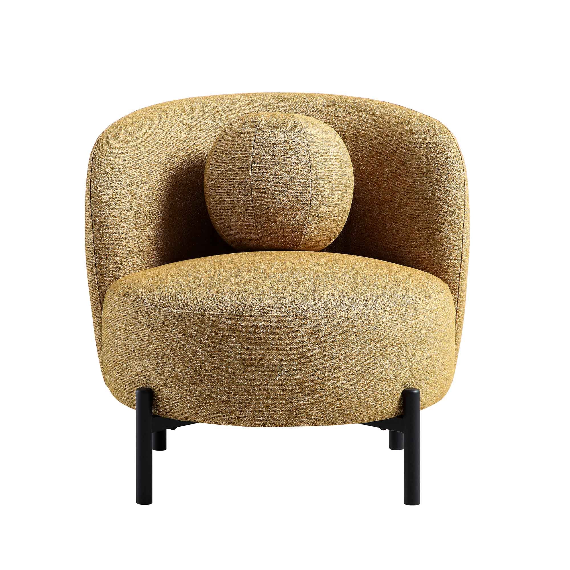 amboise armchair with ball cushion, marigold textured fabric amboise armchair with ball cushion, marigold textured fabric