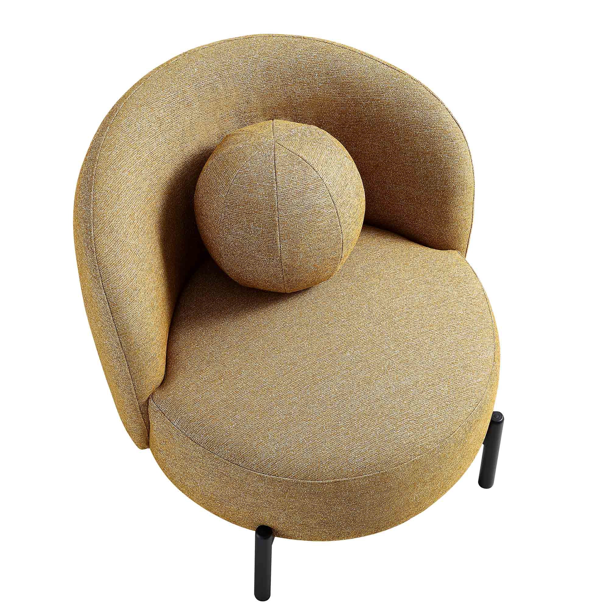 amboise armchair with ball cushion, marigold textured fabric amboise armchair with ball cushion, marigold textured fabric