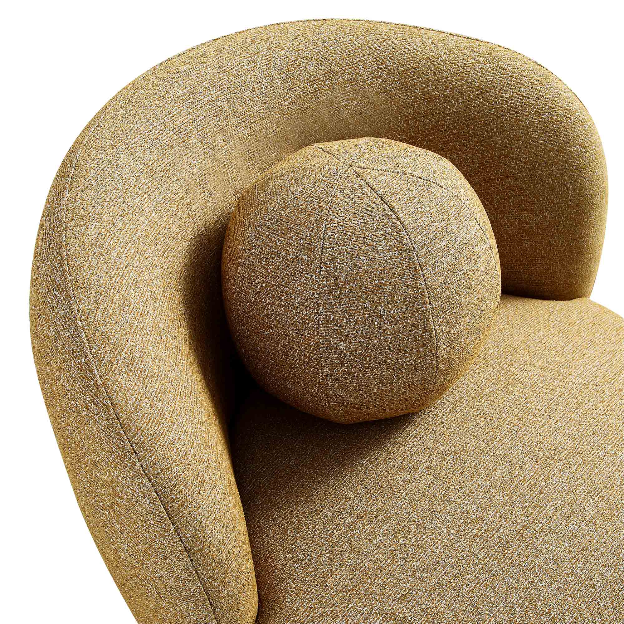 amboise armchair with ball cushion, marigold textured fabric amboise armchair with ball cushion, marigold textured fabric