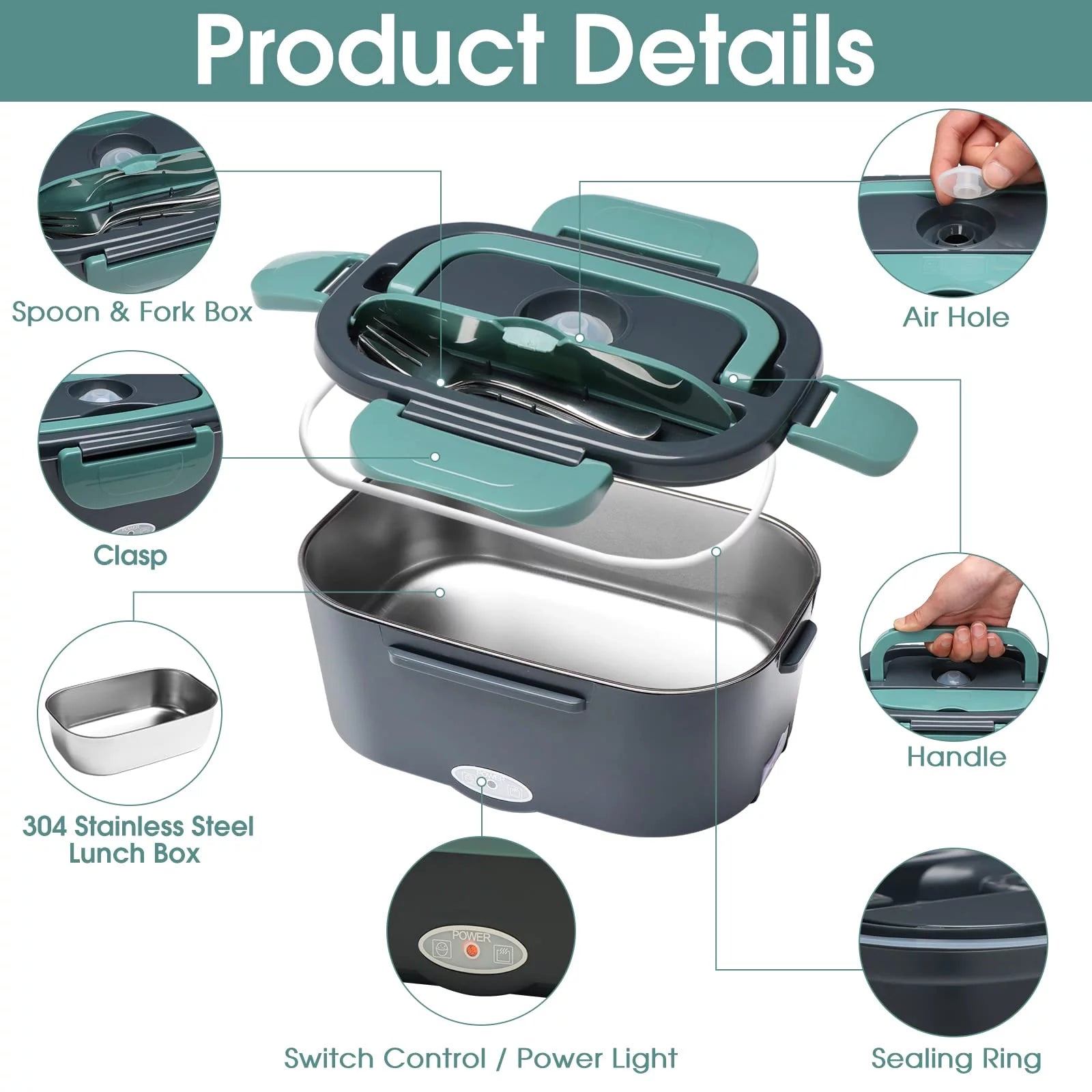 electric lunch box food heater 3 in 1 portable food warmer lunch box for car & home electric lunch box food heater 3 in 1 portable food warmer lunch box for car & home