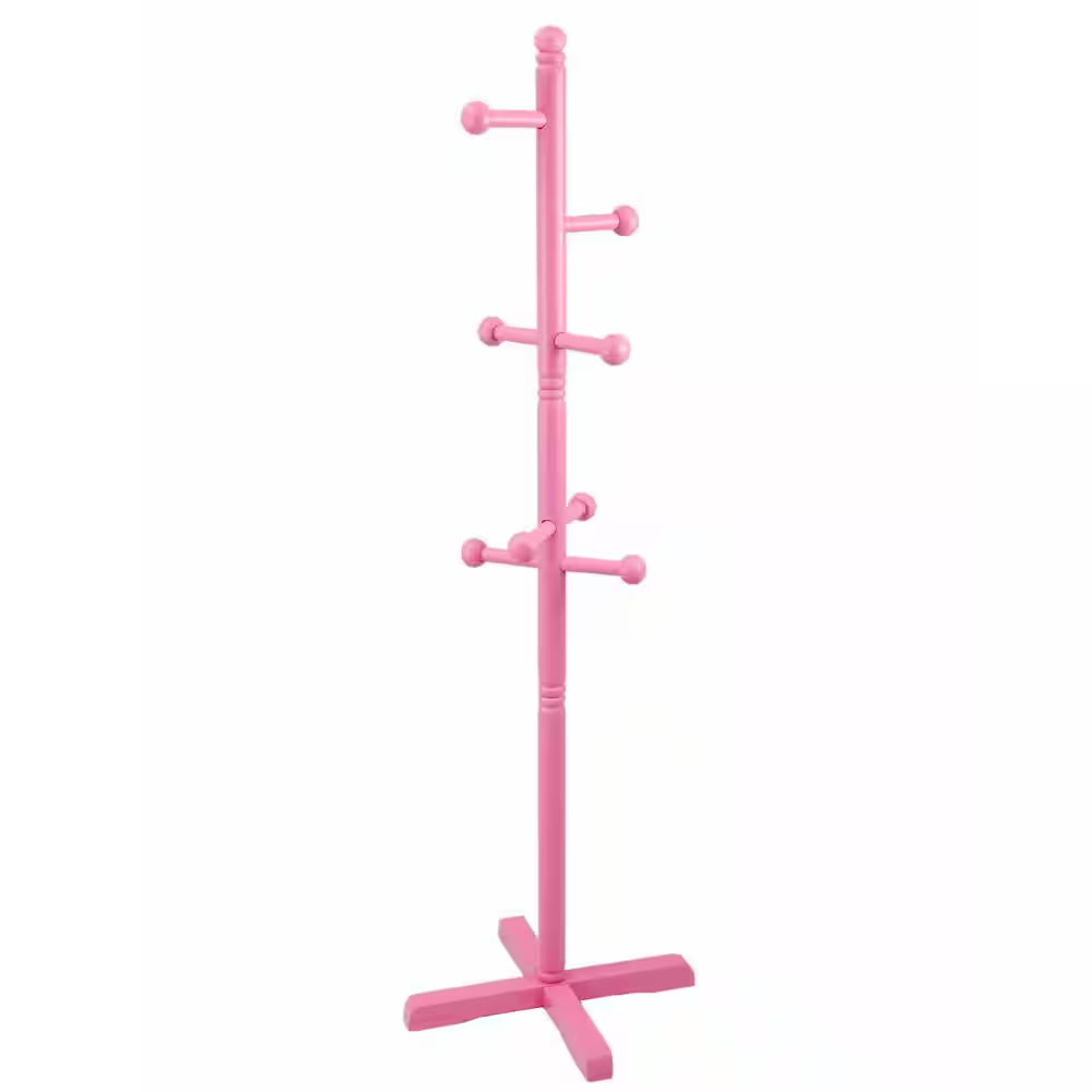 8 hook kid's coat rack in pink 8 hook kid's coat rack in pink