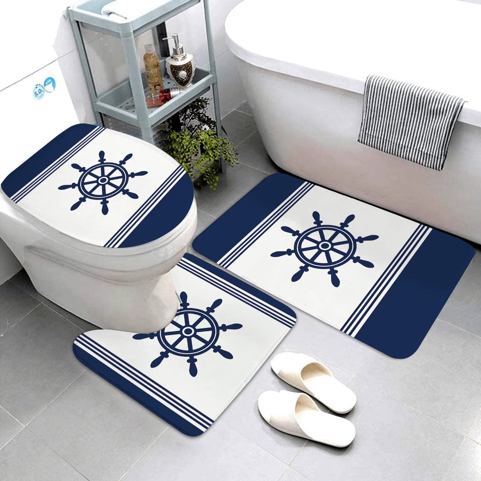 dark blue nautical series bathroom mats bathroom mats three piece set bathroom rugs and mats bathroom products can be customized dark blue nautical series bathroom mats bathroom mats three piece set bathroom rugs and mats bathroom products can be customized