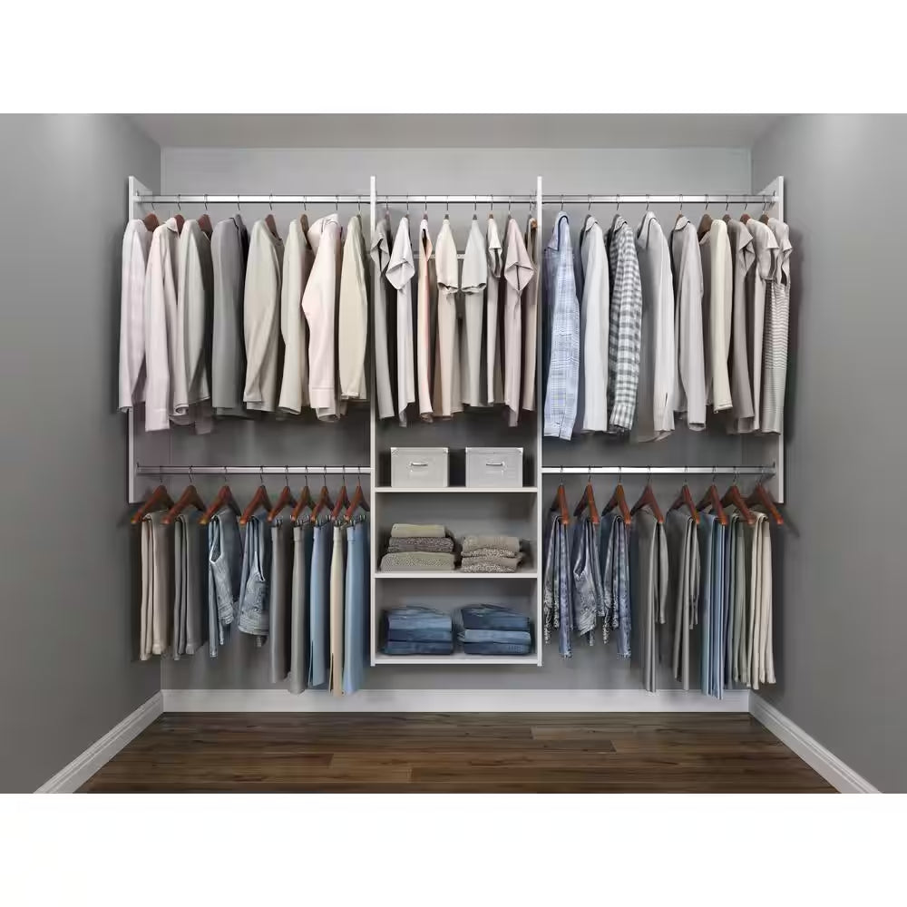 deluxe 60 in. w 96 in. w white wood closet system deluxe 60 in. w 96 in. w white wood closet system