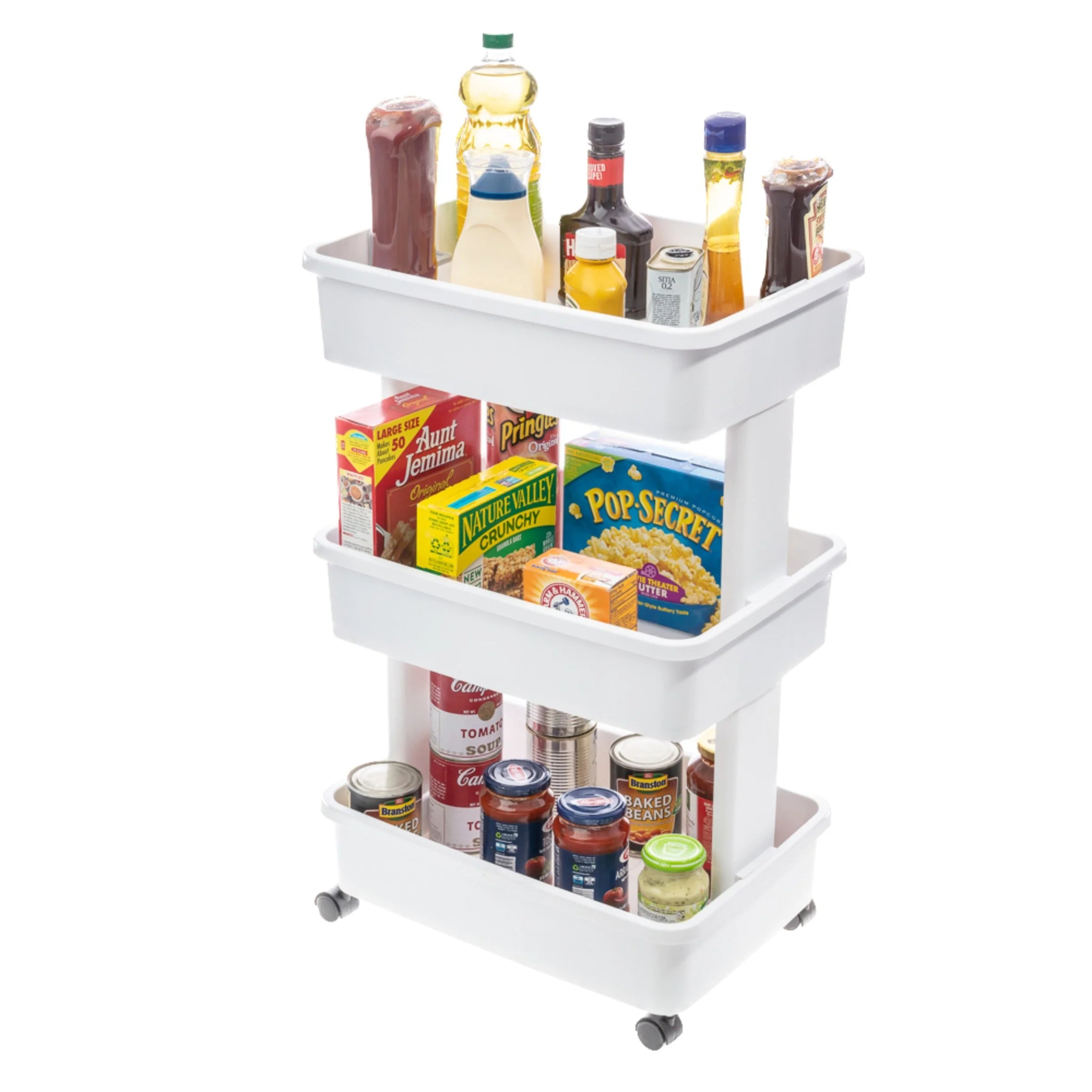 3 tier plastic rolling laundry cart, arctic white 3 tier plastic rolling laundry cart, arctic white