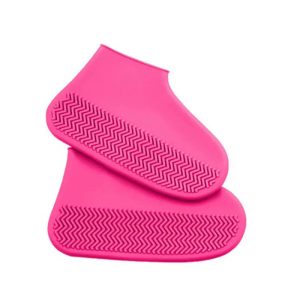 1 pair reusable silicone shoes protectors waterproof shoe cover slip resistant rubber rain boot overshoes for outdoor rainy days