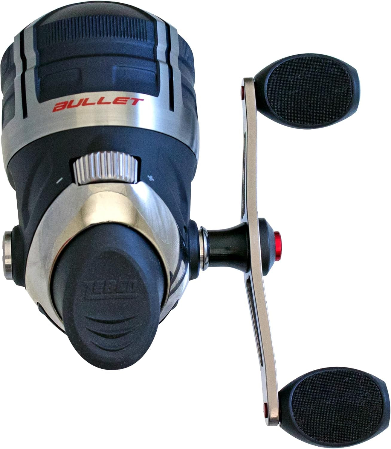 bullet spincast fishing reel, size 30 reel, fast 29.6 inches per turn, gripem all weather handle knobs, pre spooled with 10 pound fishing line, black (2017) bullet spincast fishing reel, size 30 reel, fast 29.6 inches per turn, gripem all weather handle knobs, pre spooled with 10 pound fishing line, black (2017)