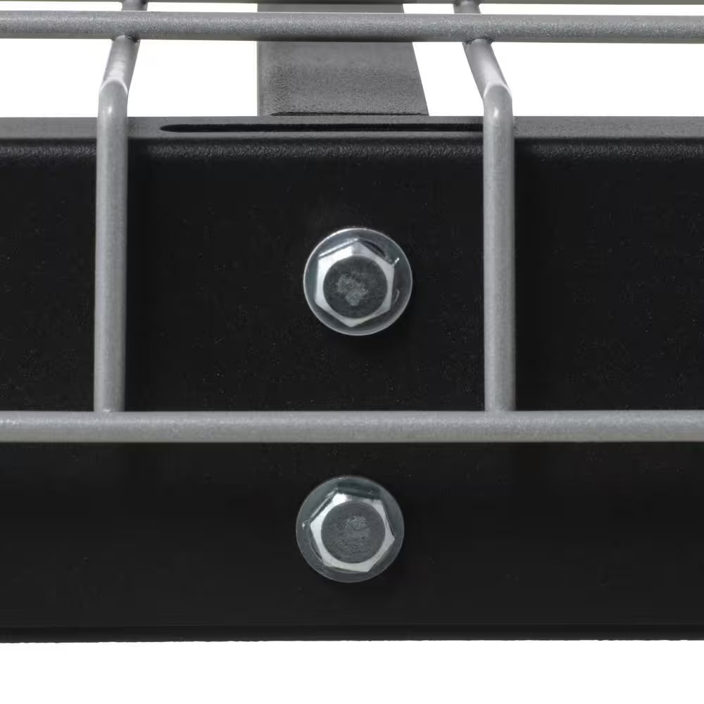 97.5 in. w x 43.75 in. h x 32 in. d adjustable height metal heavy duty overhead garage storage rack in black 97.5 in. w x 43.75 in. h x 32 in. d adjustable height metal heavy duty overhead garage storage rack in black