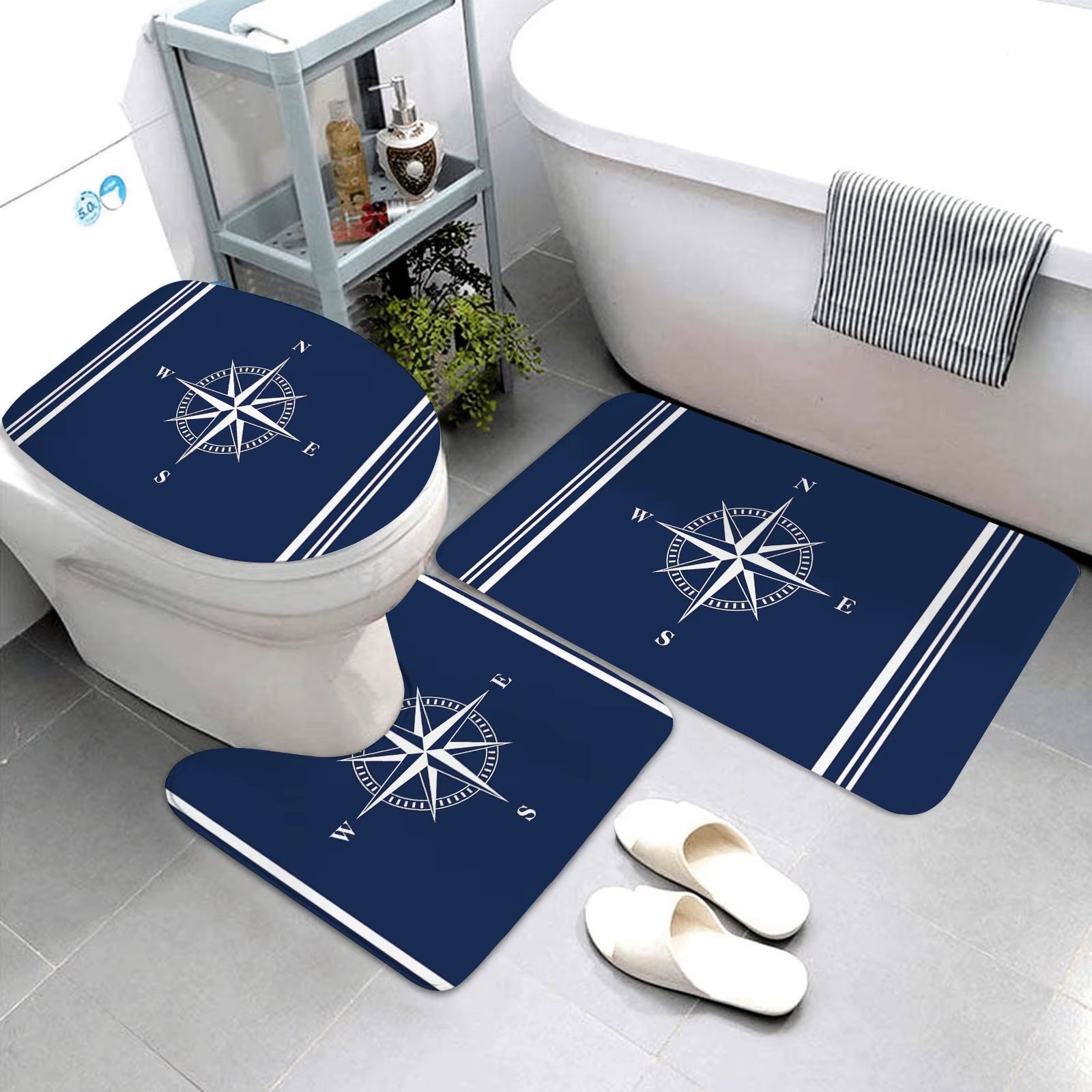 dark blue nautical series bathroom mats bathroom mats three piece set bathroom rugs and mats bathroom products can be customized dark blue nautical series bathroom mats bathroom mats three piece set bathroom rugs and mats bathroom products can be customized