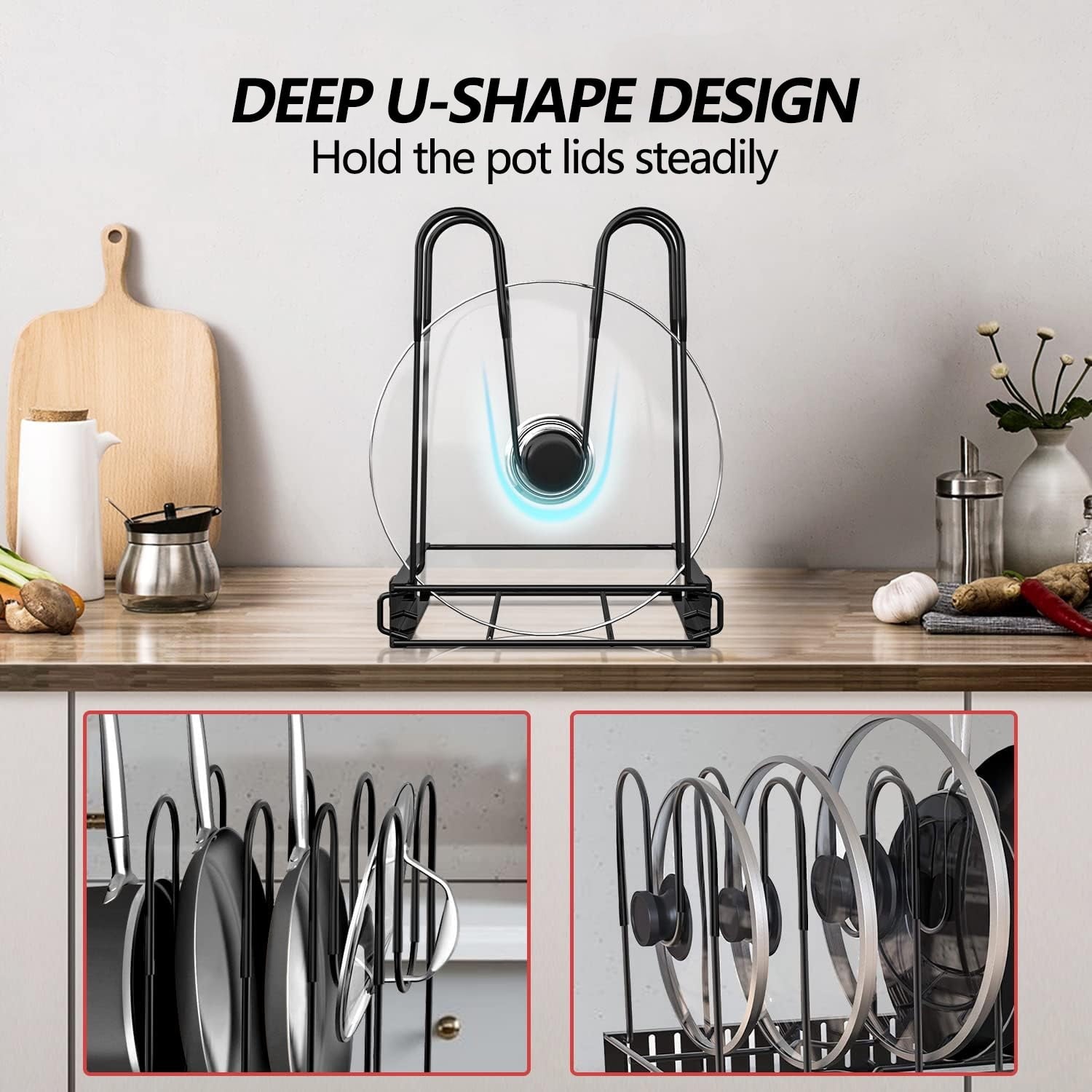 adjustable 8 tier pots and pans organizer rack with heavy duty metal construction and anti slip silicone pads for kitchen cabinet storage solutions adjustable 8 tier pots and pans organizer rack with heavy duty metal construction and anti slip silicone pads for kitchen cabinet storage solutions