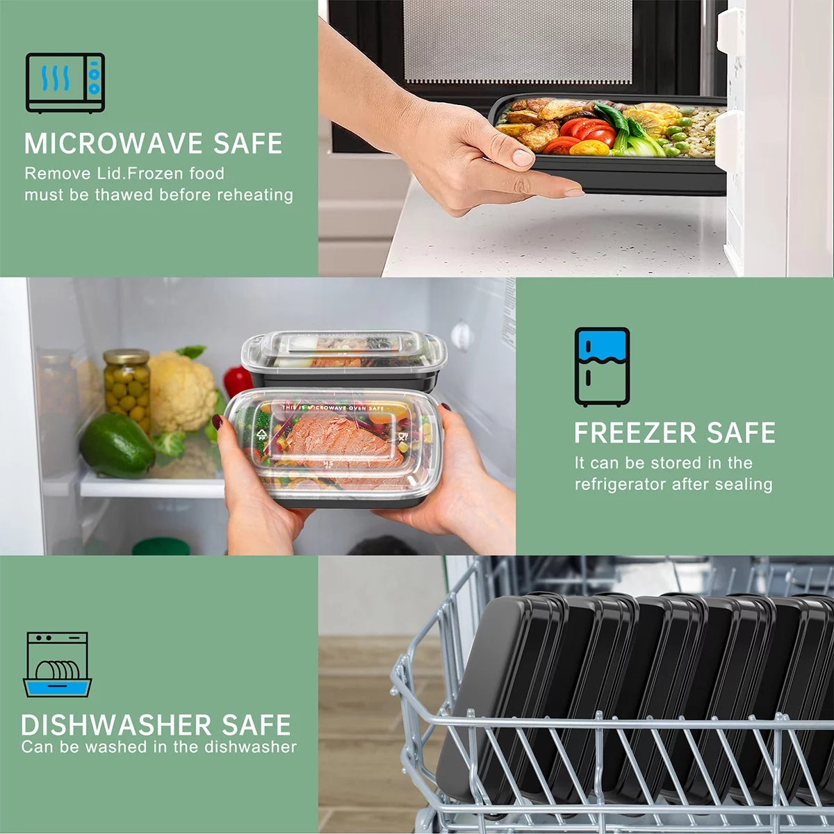 50 pack meal prep containers, 25oz plastic food storage containers with lids to go containers, bento box reusable bpa free lunch boxes, disposable stackable, microwave/dishwasher/freezer safe 50 pack meal prep containers, 25oz plastic food storage containers with lids to go containers, bento box reusable bpa free lunch boxes, disposable stackable, microwave/dishwasher/freezer safe