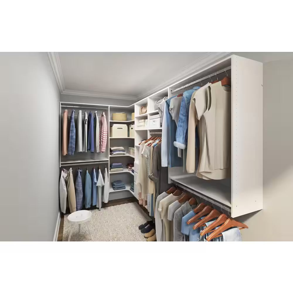 deluxe 60 in. w 96 in. w white wood closet system deluxe 60 in. w 96 in. w white wood closet system