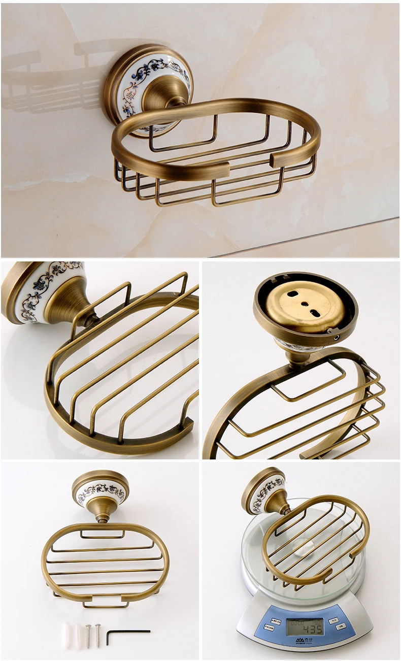 Antique Bronze Bathroom Accessories Sets Towel Shelf Towel Holder Toilet Paper Holder Rove Hook Ceramic Bathroom Products EL3100 H21cd7d00ffe146f980418eba70be90f42