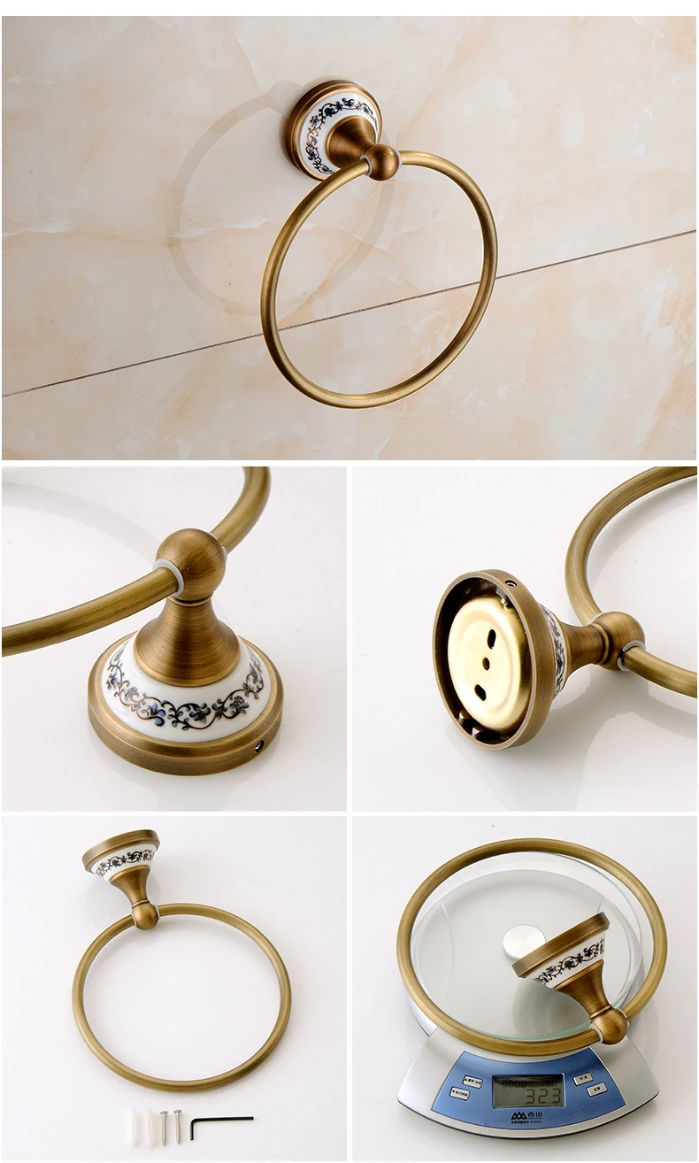 Antique Bronze Bathroom Accessories Sets Towel Shelf Towel Holder Toilet Paper Holder Rove Hook Ceramic Bathroom Products EL3100 Hf189d9d2b0a1429a90dc42cb416b35ffZ