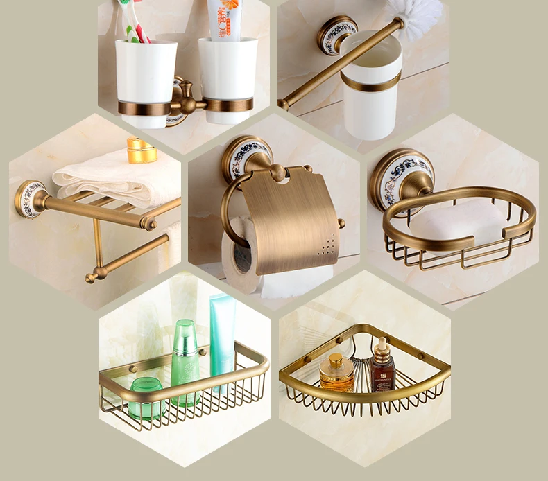 Antique Bronze Bathroom Accessories Sets Towel Shelf Towel Holder Toilet Paper Holder Rove Hook Ceramic Bathroom Products EL3100 S83a0113348f64219bf50a9709bad81aeC