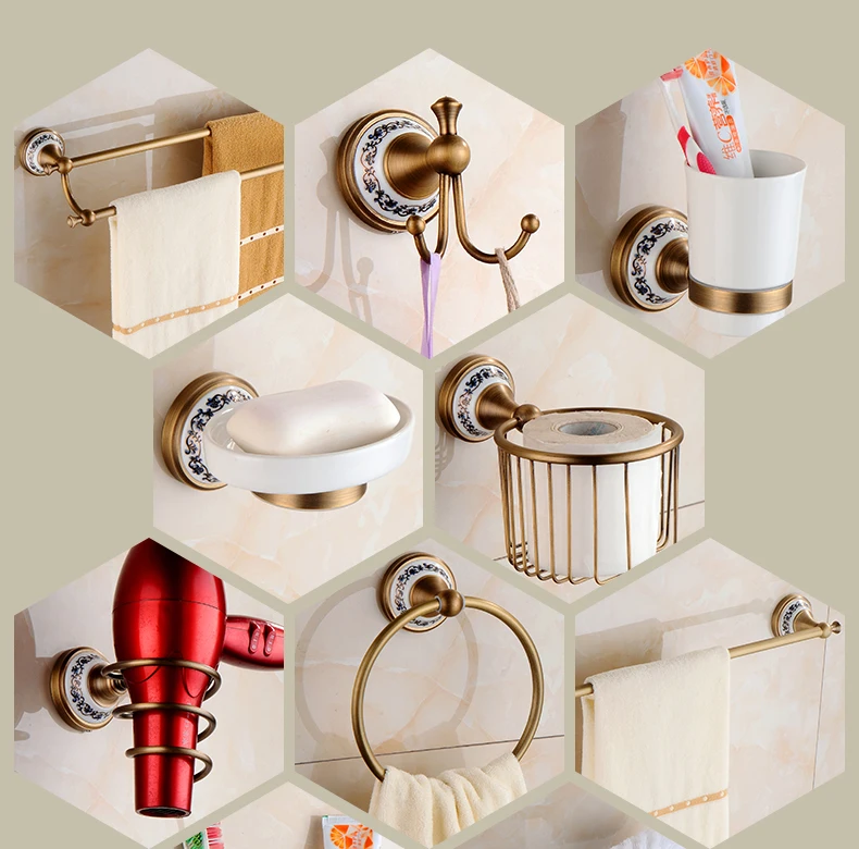 Antique Bronze Bathroom Accessories Sets Towel Shelf Towel Holder Toilet Paper Holder Rove Hook Ceramic Bathroom Products EL3100 Sc1830cf5fd24448c850a1d5eda25dfedp