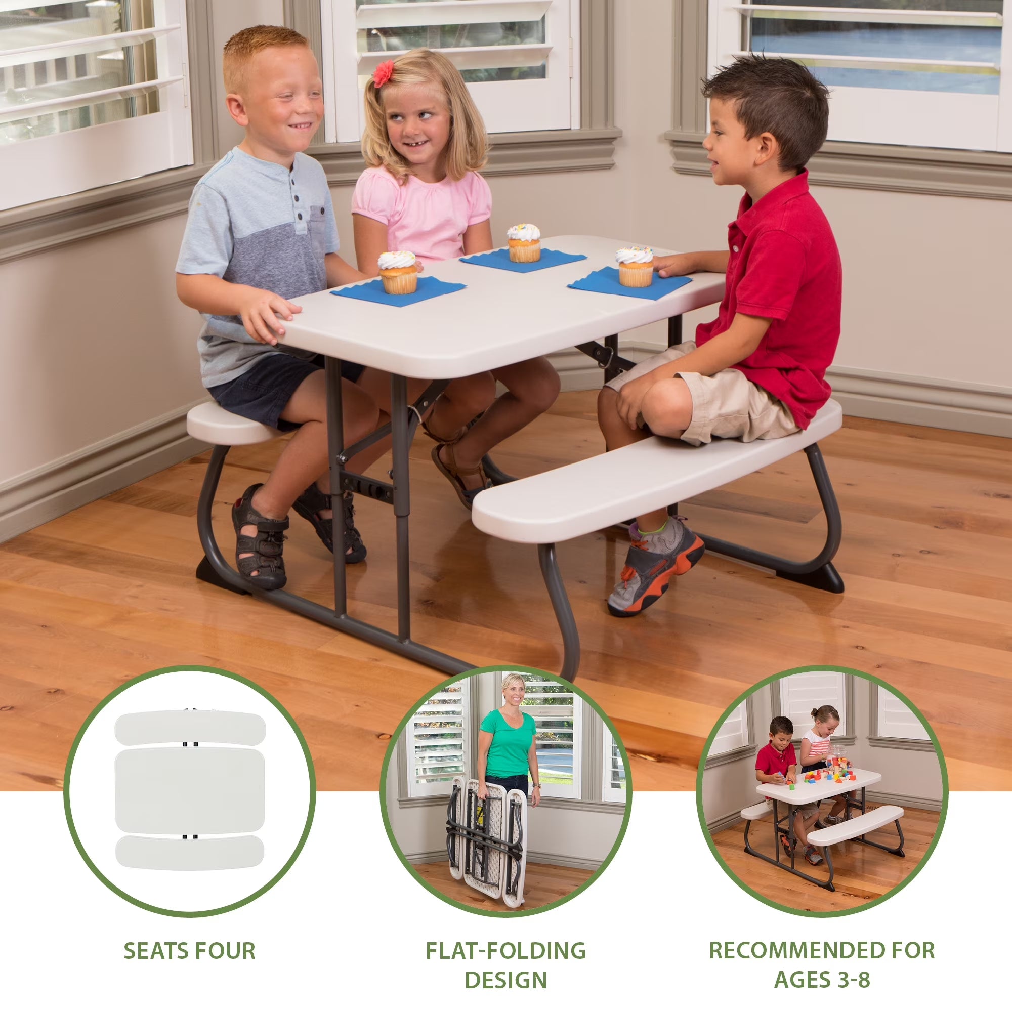 children's polyethylene picnic table, all occasion, almond (260256) children's polyethylene picnic table, all occasion, almond (260256)