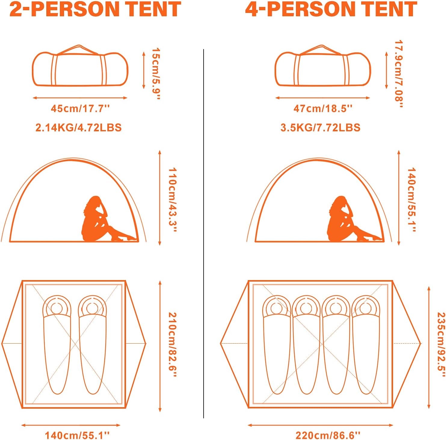 2/4 person camping tent lightweight backpacking tent waterproof windproof two doors easy setup double layer outdoor tents for family camping hunting hiking mountaineering travel 2/4 person camping tent lightweight backpacking tent waterproof windproof two doors easy setup double layer outdoor tents for family camping hunting hiking mountaineering travel