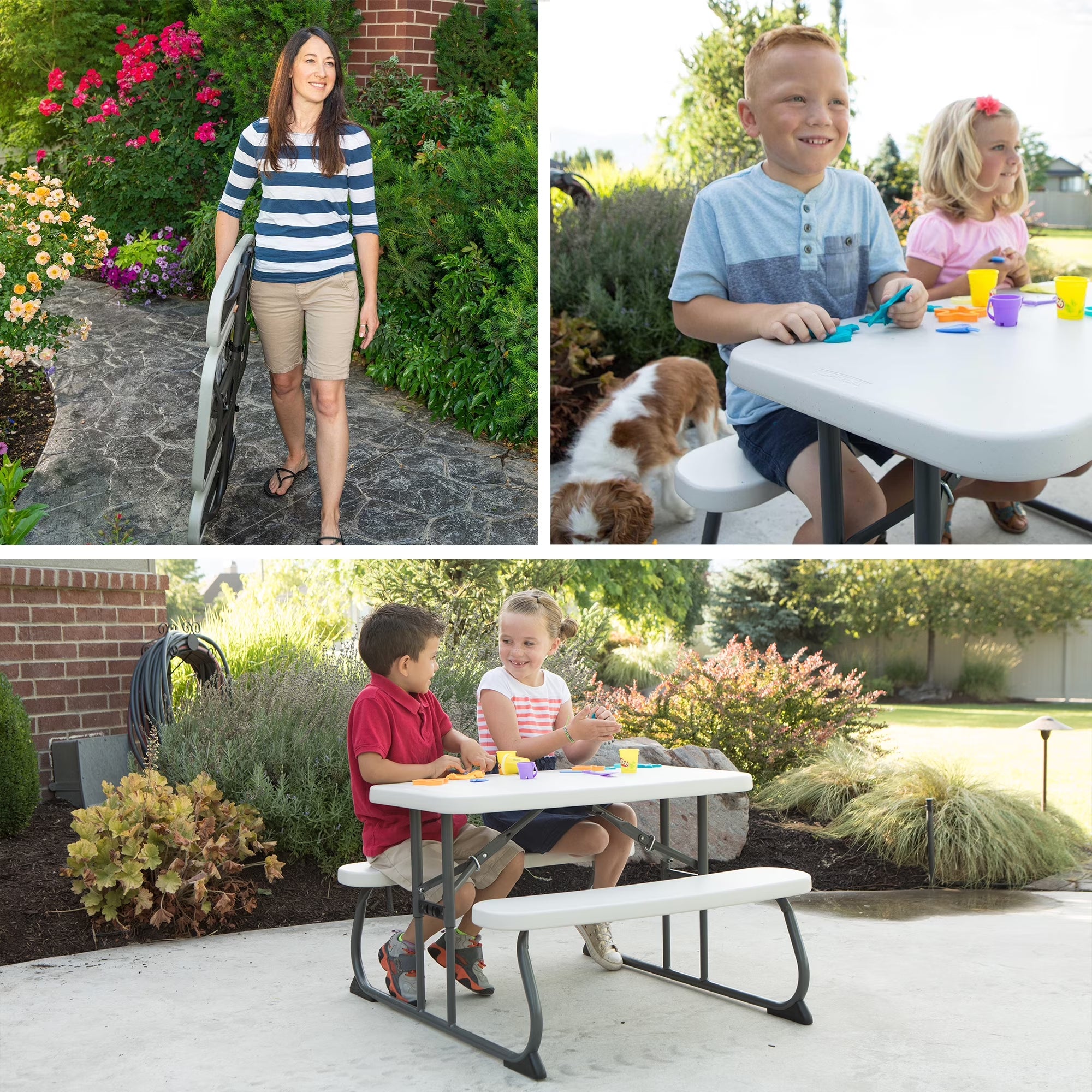 children's polyethylene picnic table, all occasion, almond (260256) children's polyethylene picnic table, all occasion, almond (260256)