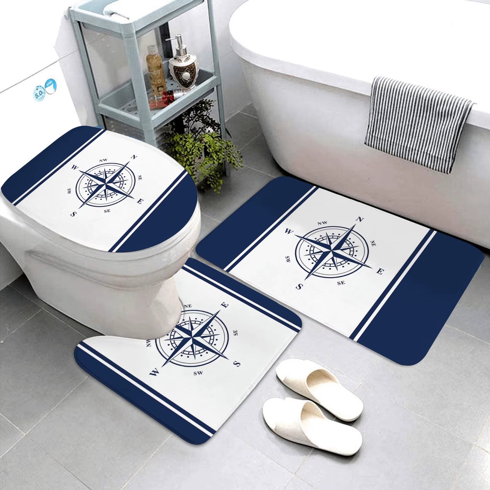 dark blue nautical series bathroom mats bathroom mats three piece set bathroom rugs and mats bathroom products can be customized dark blue nautical series bathroom mats bathroom mats three piece set bathroom rugs and mats bathroom products can be customized