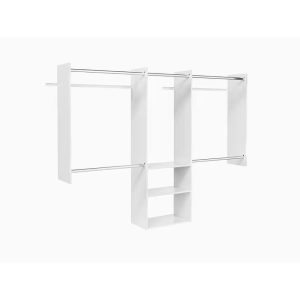deluxe 60 in. w 96 in. w white wood closet system