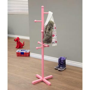 8 hook kid's coat rack in pink