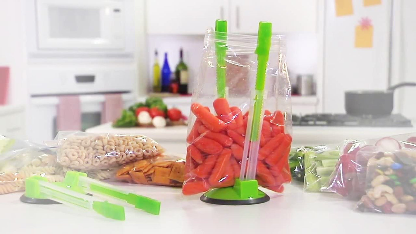 baggy rack holder for food prep/ziplock bag, meal planning/plastic freezer bag holders stand, green, pack of 4 4 pcs baggy rack holder for food prep/ziplock bag, meal planning/plastic freezer bag holders stand, green, pack of 4 4 pcs