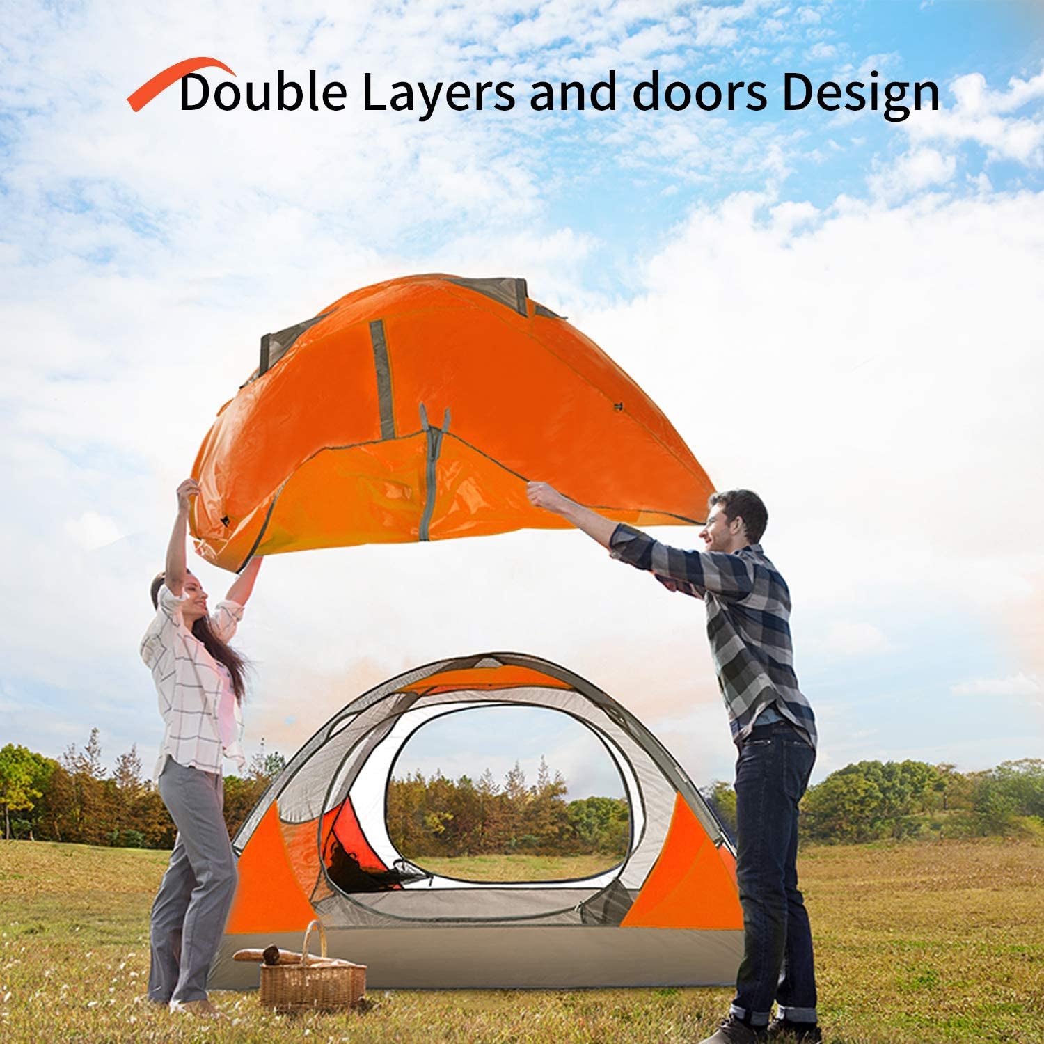 2/4 person camping tent lightweight backpacking tent waterproof windproof two doors easy setup double layer outdoor tents for family camping hunting hiking mountaineering travel 2/4 person camping tent lightweight backpacking tent waterproof windproof two doors easy setup double layer outdoor tents for family camping hunting hiking mountaineering travel