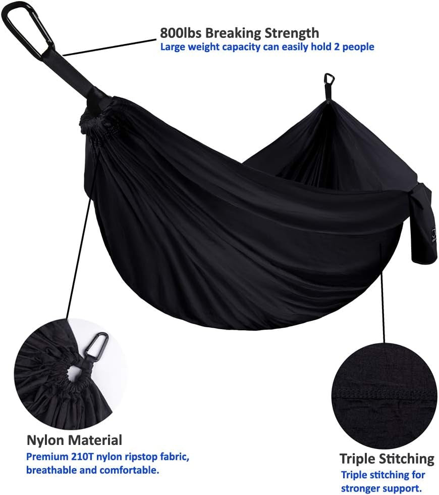 camping hammock portable hammock single hammock camping accessories gear for outdoor indoor adult kids, usa based brand (black) camping hammock portable hammock single hammock camping accessories gear for outdoor indoor adult kids, usa based brand (black)