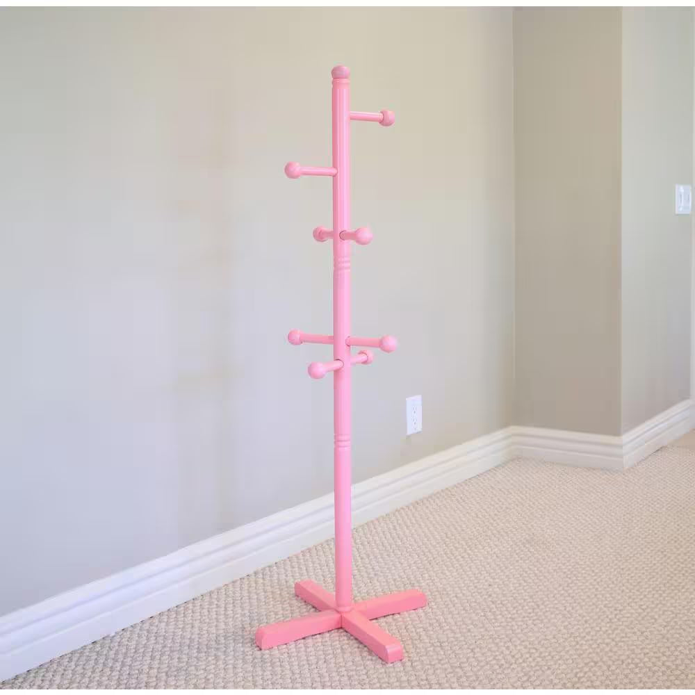 8 hook kid's coat rack in pink 8 hook kid's coat rack in pink